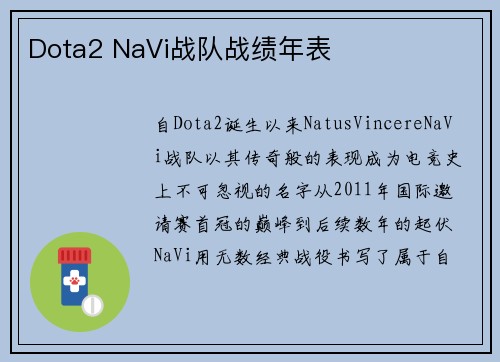 Dota2 NaVi战队战绩年表